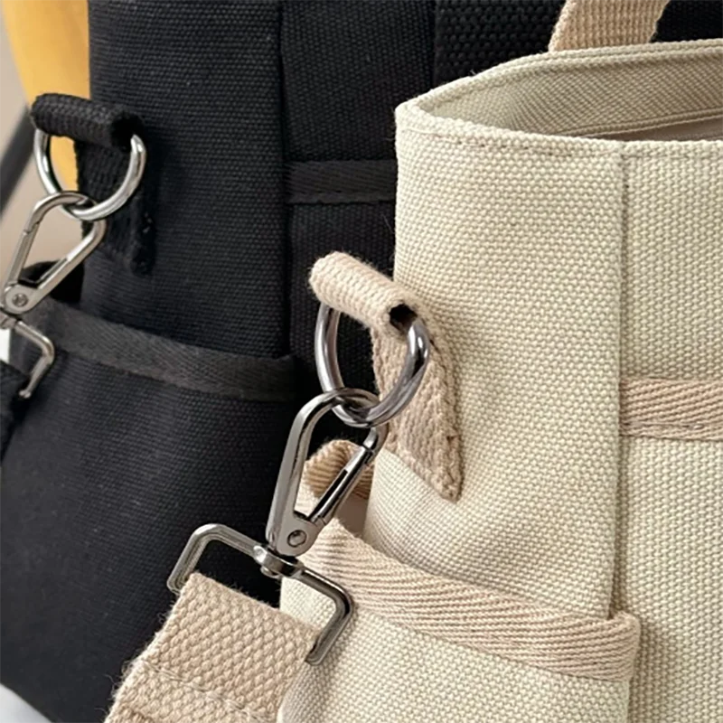 Multi-Pocket Canvas Tote Shoulder Bag – Large Capacity Commuter Shopping Handbag for Women