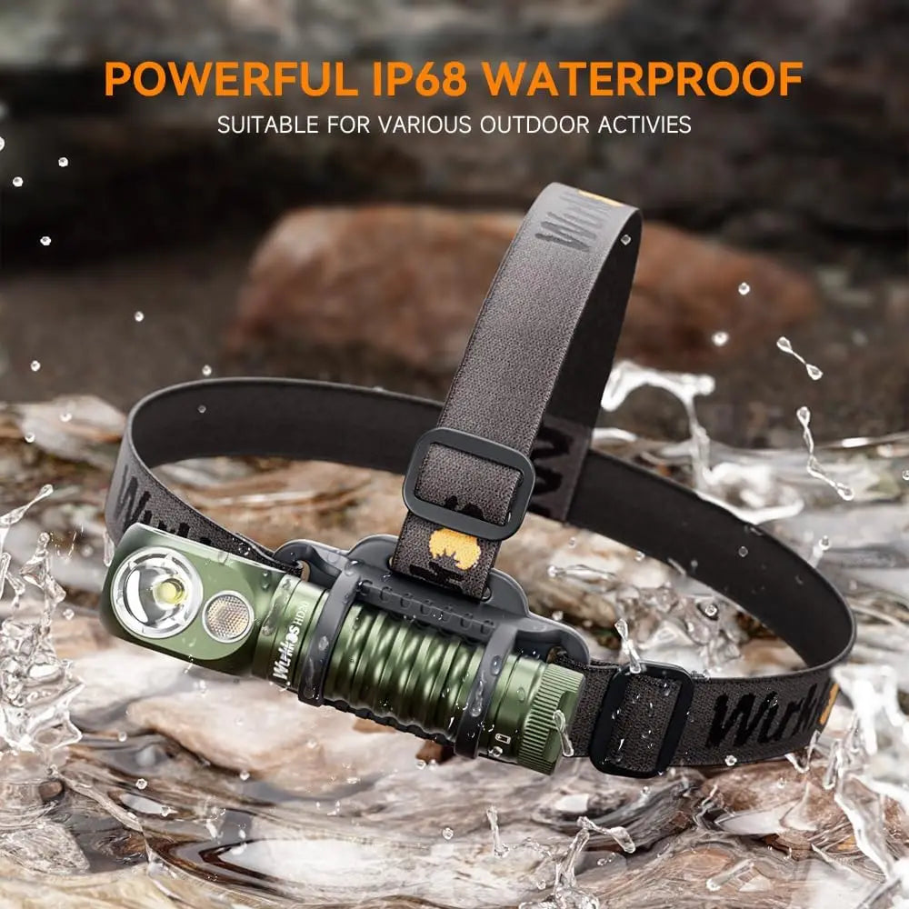 Wurkkos HD20 Rechargeable Headlamp 2000LM – IP68 Magnetic Spotlight Floodlight EDC Power Bank for Camping