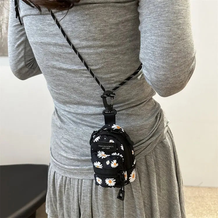 Women Small Bag Mini Lipstick Headphones Trendy Fashionable Pendant Bag Simple Niche Design Fabric Single-shoulder Crossbody Bag