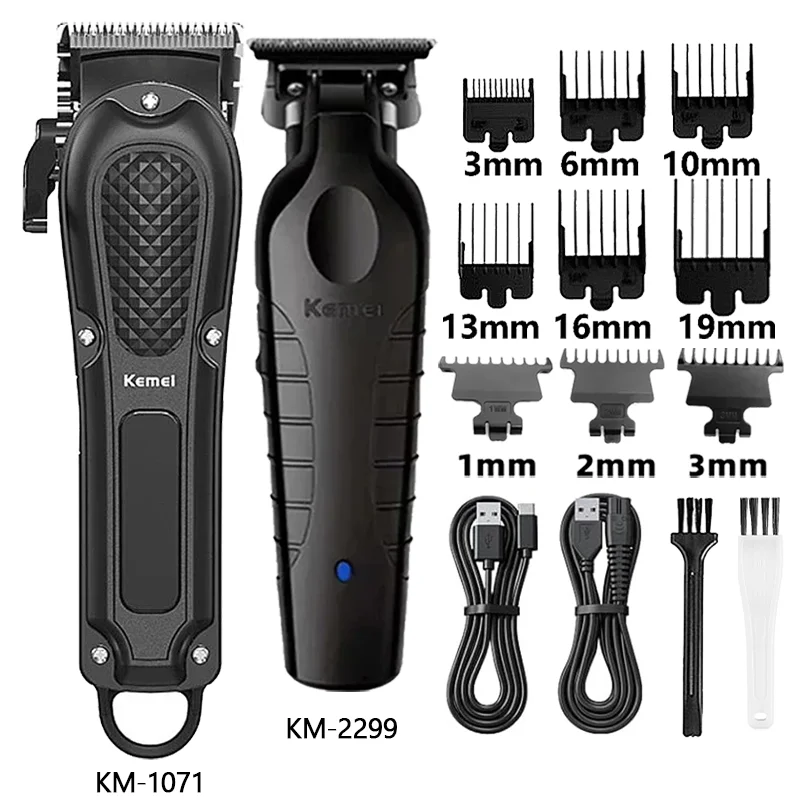 Kemei KM-1071 / KM-2299 / KM-2024 Cordless Hair Clipper – Wet/Dry, USB Rechargeable, CE & CCC