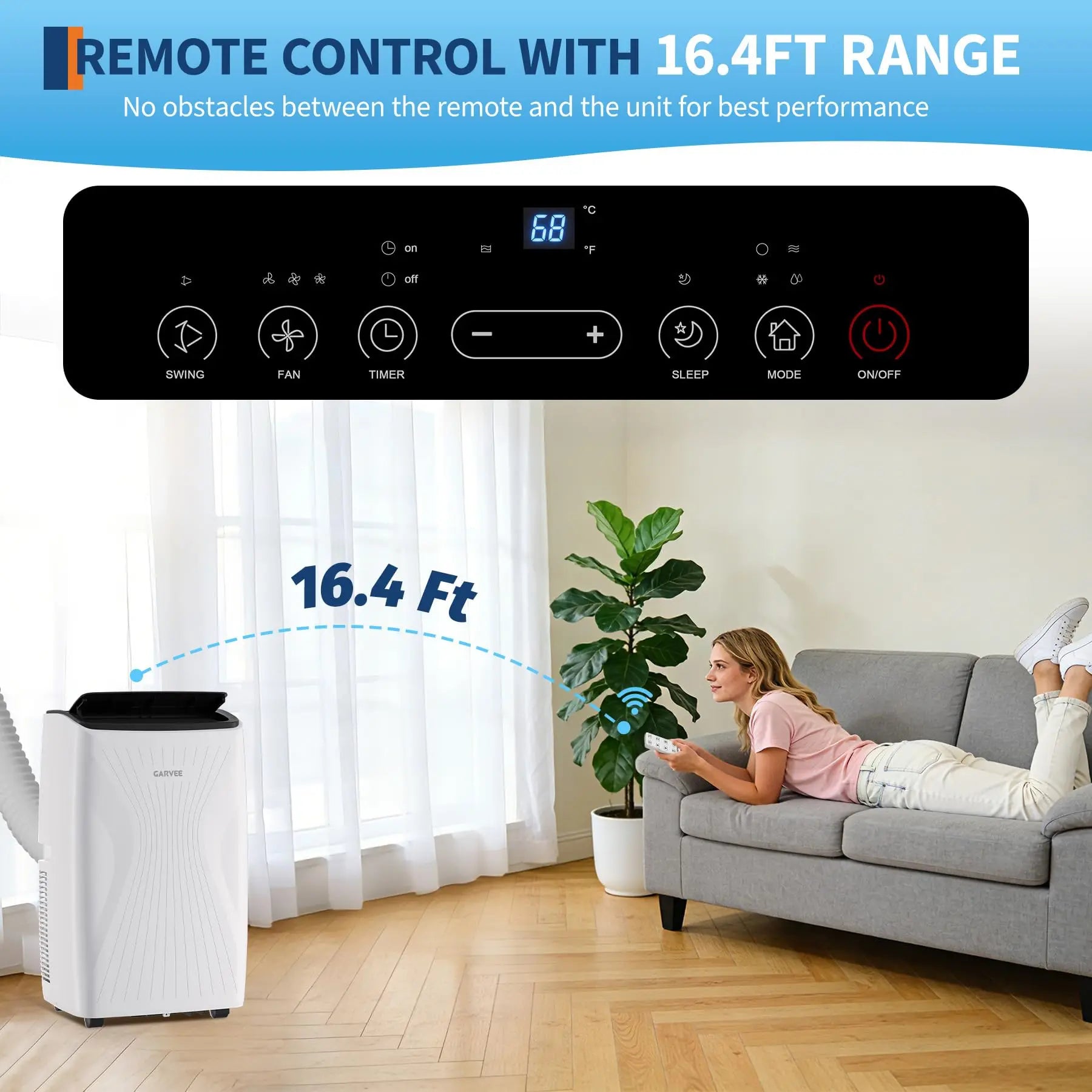 12,000 BTU Portable Air Conditioner — 3-in-1 Free-Standing AC with LED Display, 24H Timer, Remote & Window Kit for Home & Office up to 550 Sq Ft