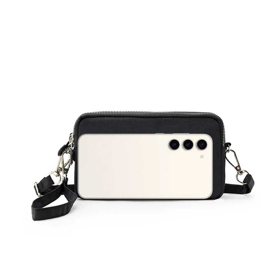 Fashion ladies crossbody bag  large capacity single shoulder bag with three zippers  phone and loose change storage bag