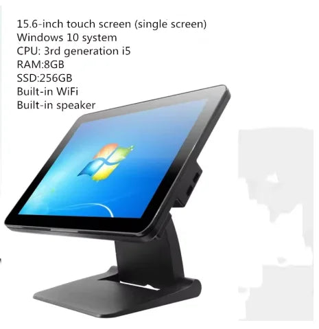 15.6" Touch Screen POS Terminal All-in-One PC – Intel i3/i5, 8GB RAM, Windows 10