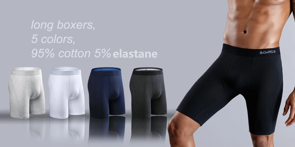 Men's Cotton-Blend Boxer Briefs with Letter Waistband, 4-Pack