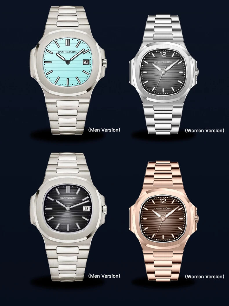 Specht & Söhne Men's 40MM Slim Quartz Watch | Sapphire Crystal 50M Waterproof Classic 5711
