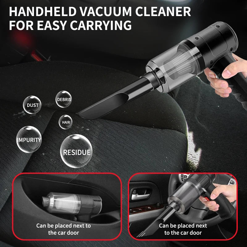 Cordless Car Vacuum Cleaner – 15,000Pa, 4 Nozzles