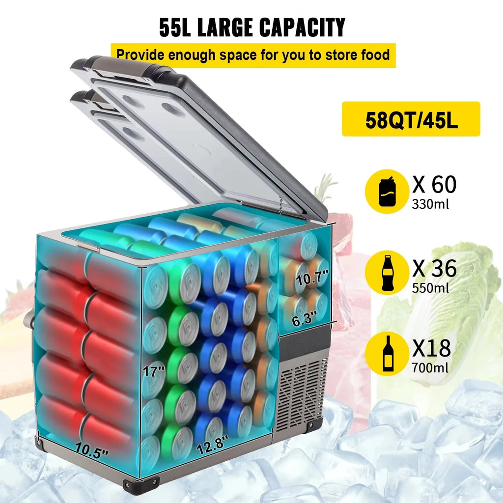 SIHAO Car Refrigerator — 20L 22L 35L 45L 55L Portable Compressor Mini Fridge Freezer DC 110-240V for Camping & Ice Box
