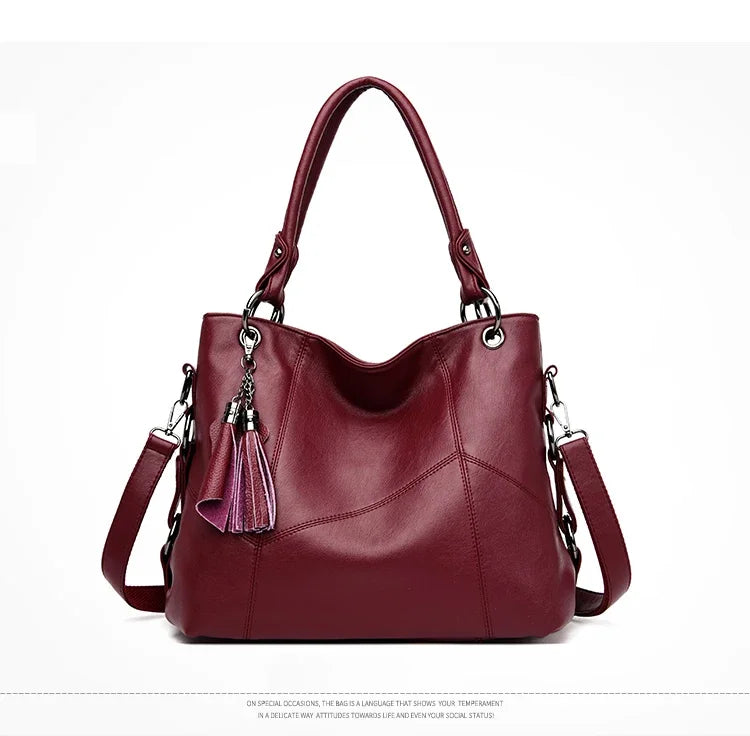 Large Capacity PU Leather Crossbody Tote Bag – Luxury Shoulder Bag for Women