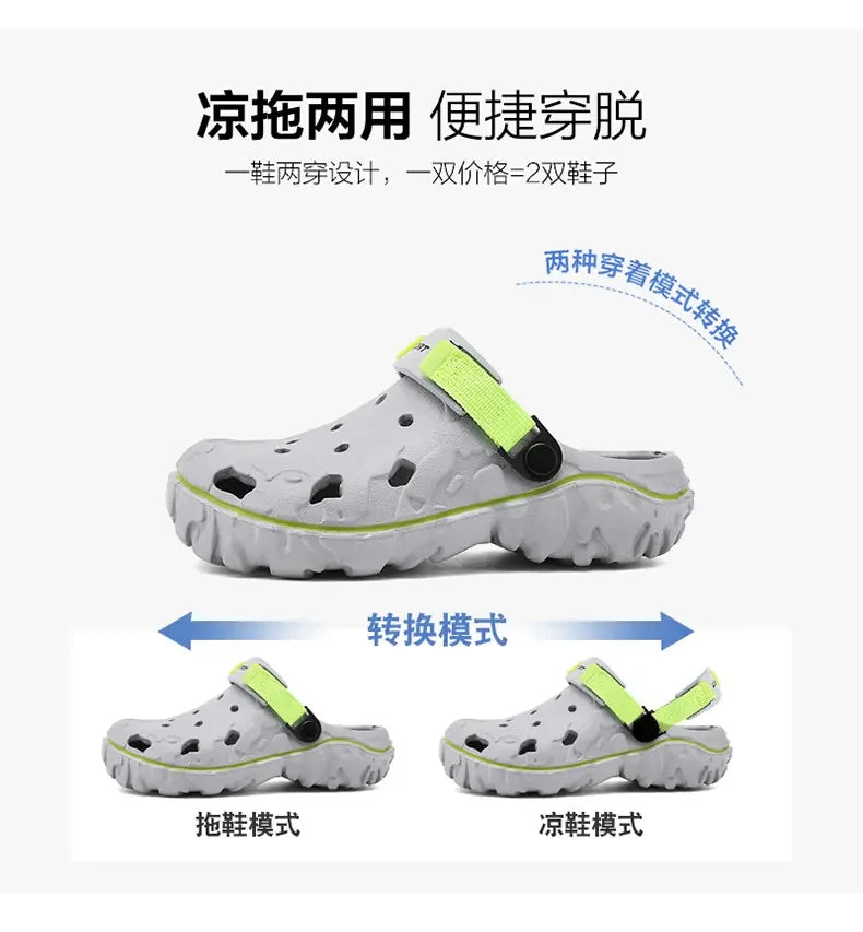 Men's Summer Clogs — Non-Slip Breathable Thick Bottom Beach Sandals Big Size 45 46 47