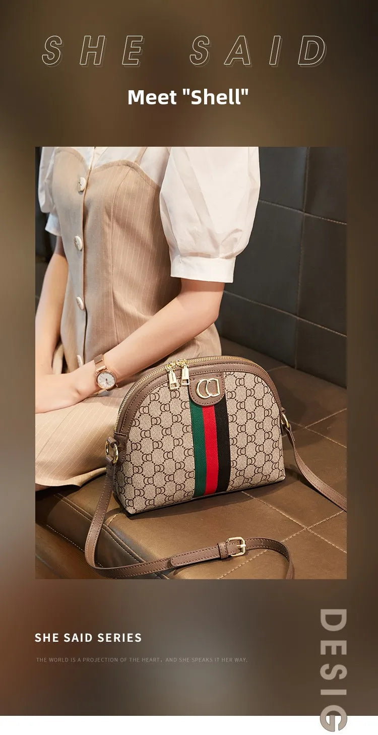 Retro Mini Shell Crossbody Bag – Urban Minimalist PVC Shoulder Bag for Women