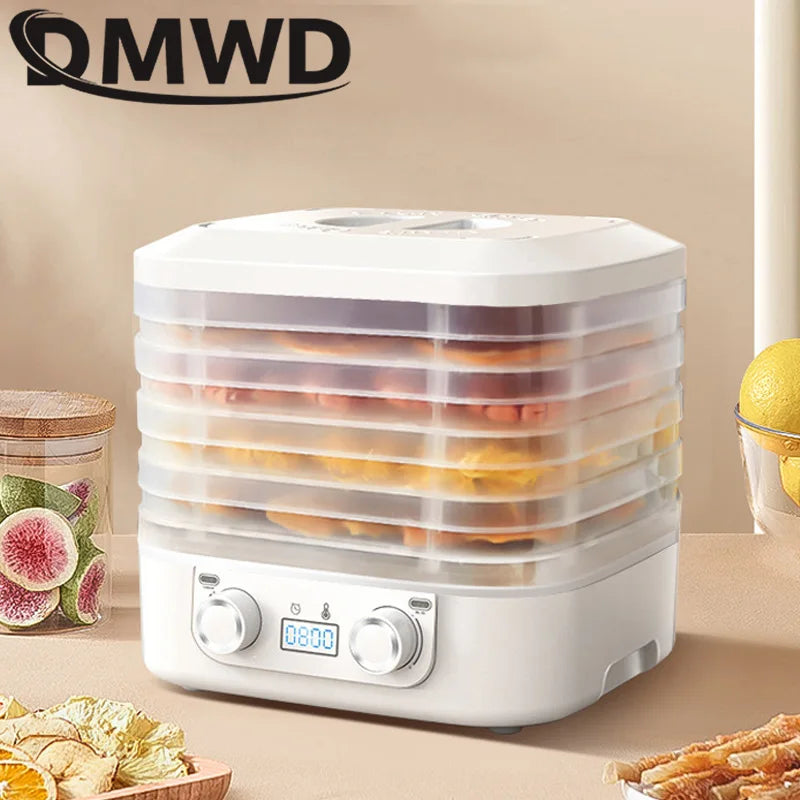 Mini Food Dehydrator – 5 Trays, 110V, Dried Fruit, Vegetables, Herbs, Pet Meat & Snacks Air Dryer