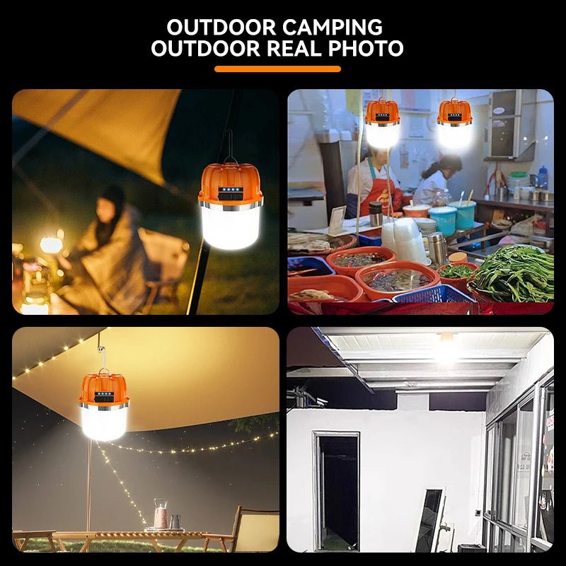 LONGRIVER LED Camping Lantern – USB Rechargeable, Power Bank, 4-Mode, 8–48hr Runtime, IPX4 Outdoor Light