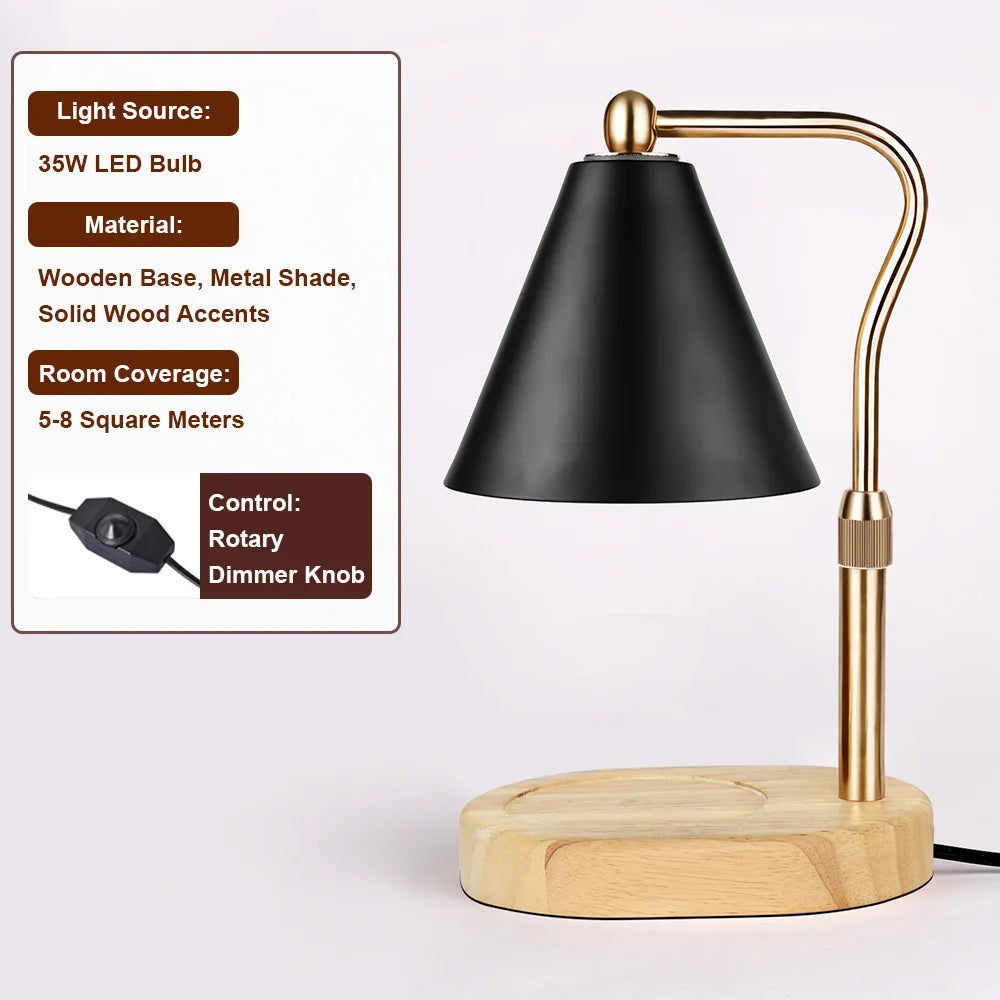 Dimmable Candle Warmer Lamp with Timer and Adjustable Height