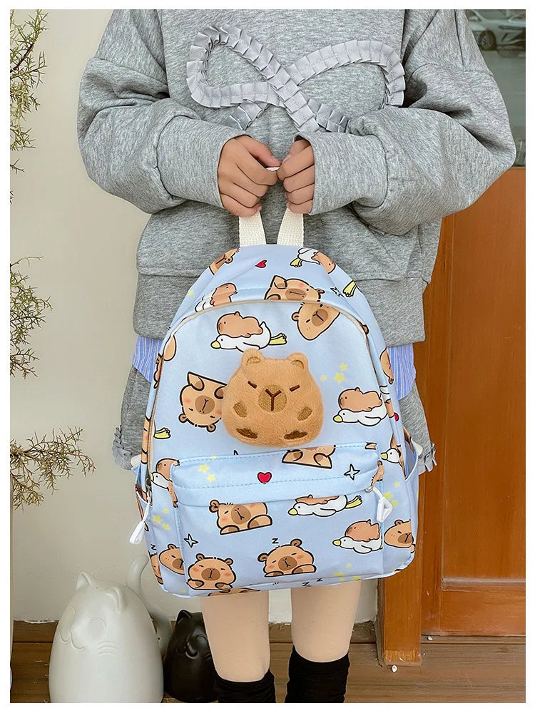 Capybara Backpack – Kids Nylon School Bag