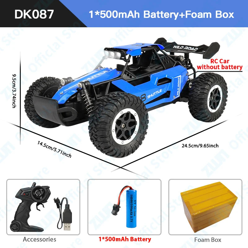 ZWN 1:16 / 1:20 Scale 2WD RC Off-Road Climbing Car with LED Light – Outdoor Kids Gift