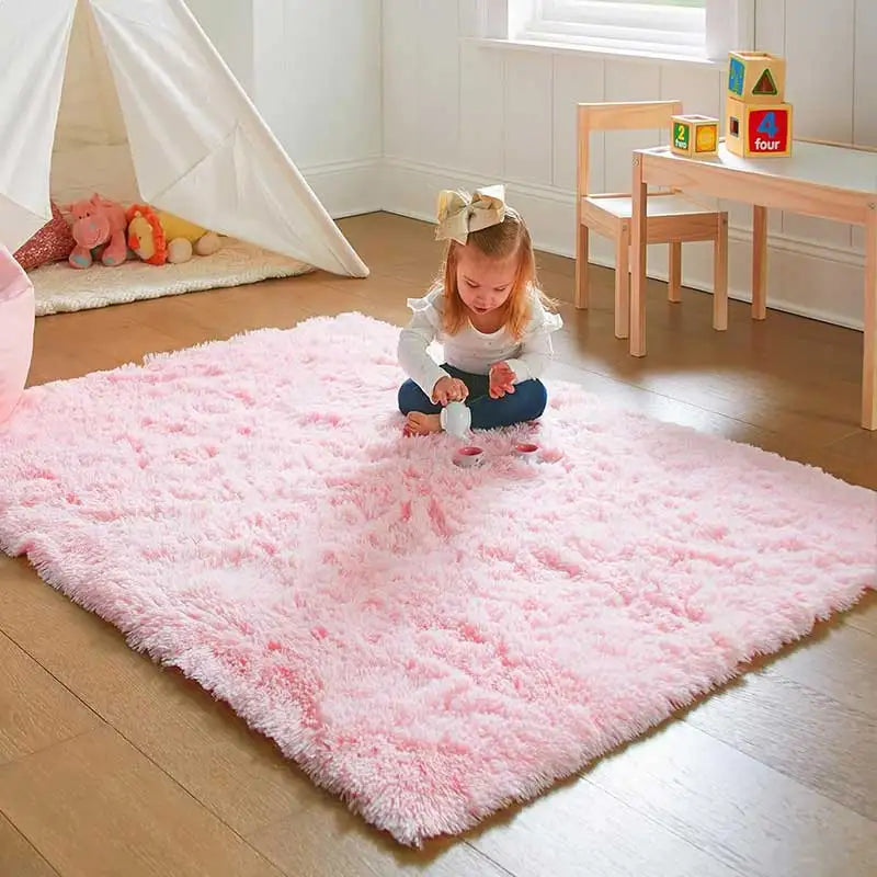 Fluffy Area Rug – Nordic Style Non-Slip Bedroom & Living Room Carpet, 8 Colors & 7 Sizes