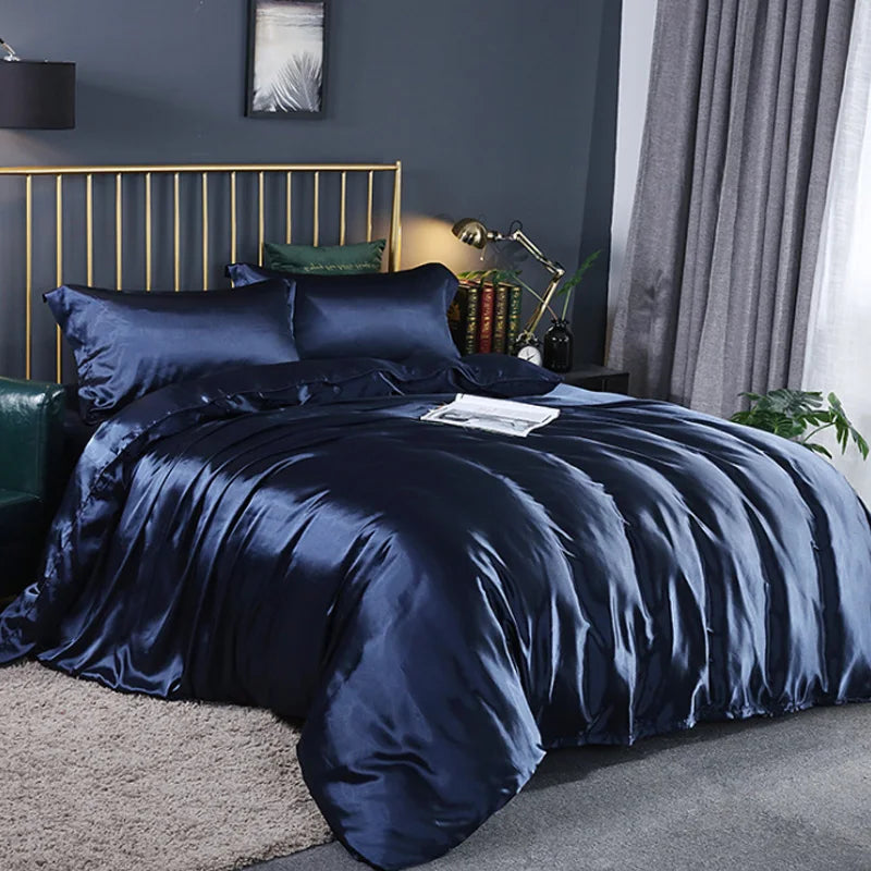 Silky Textured Duvet Cover Set – Microfiber Comforter Cover with Pillow Shams, Multiple Sizes