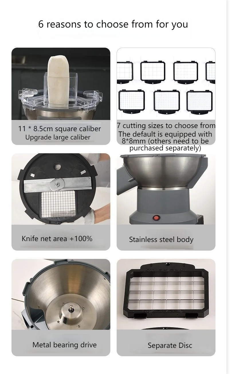 HomeWare M1 Multifunctional Vegetable Cutter & Food Processor – Cube, Shred & Slice, Large-Caliber Inlet