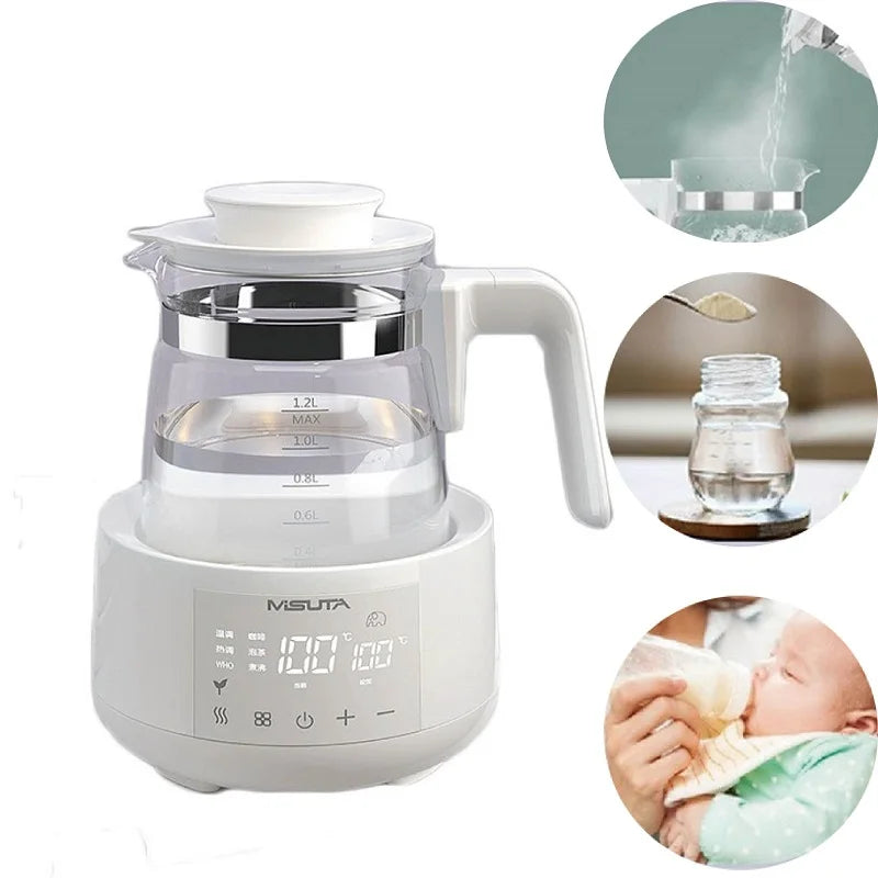 Smart Milk Warmer & Electric Kettle 1200ml — Constant Temperature Baby Bottle Warmer
