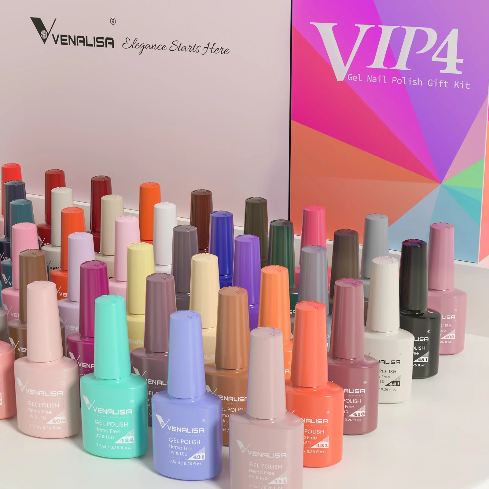 Venalisa VIP4 Gel Nail Polish 7.5ml — Soak Off UV/LED Long-Lasting Color
