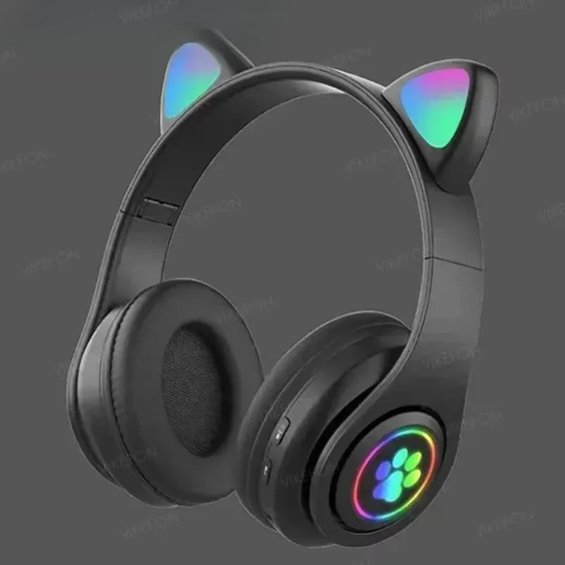 Cat Ears Bluetooth Headphones — Stereo Gaming Headset with Mic