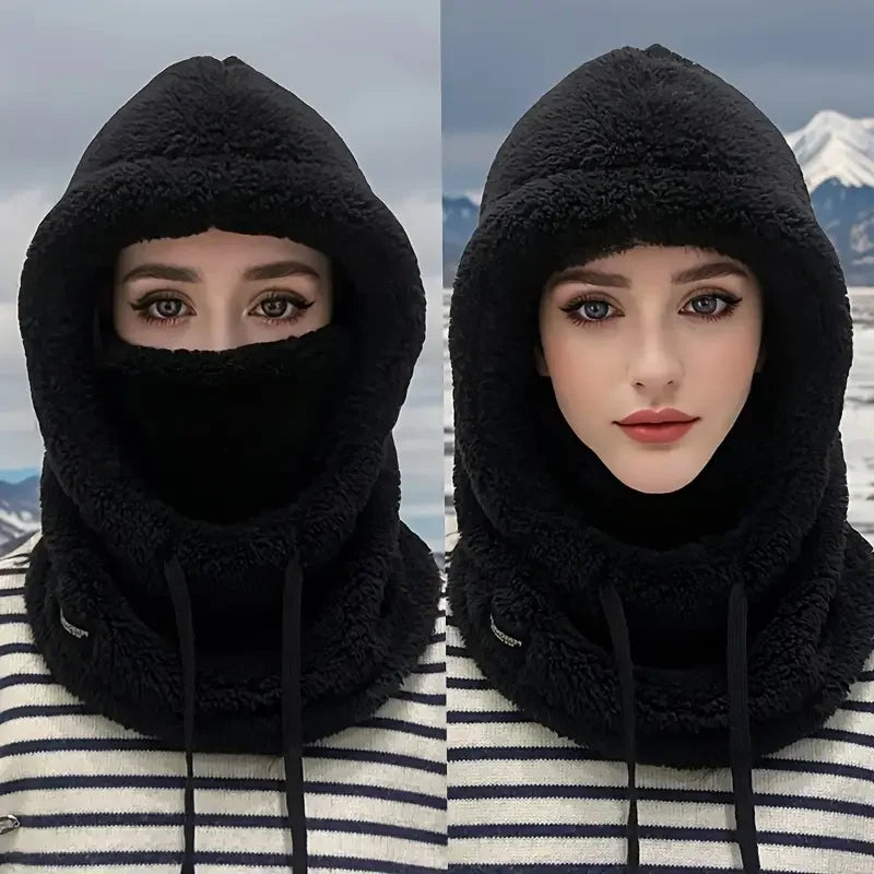 Polar Fleece Balaclava with Adjustable Hood and Neck Cover