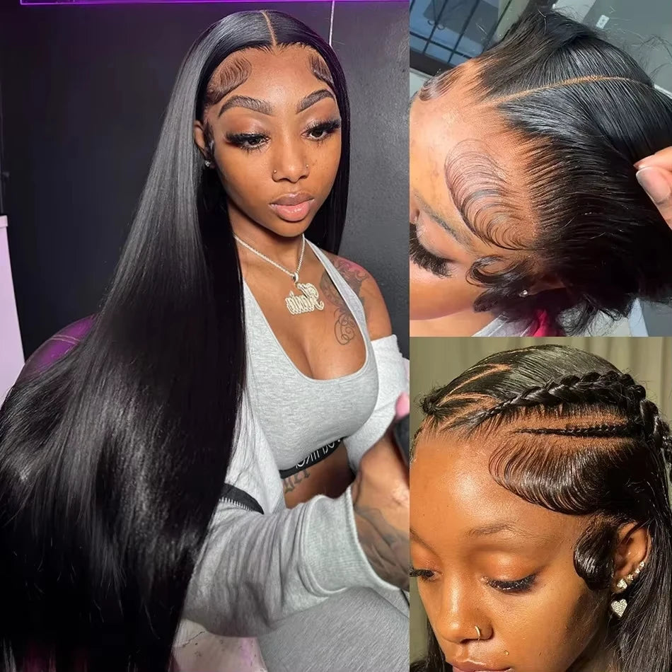 Glueless Put On & Go Bone Straight Wig | 36–40 Inch 13x4 13x6 4x4 HD Transparent Lace Brazilian Human Hair
