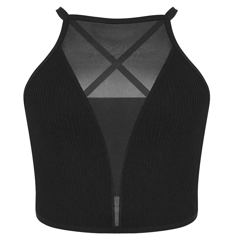 Sexy Mesh Backless Bralette Crop Top Camisole — Sheer Layering Top