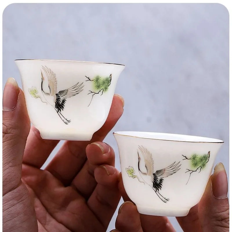 Porcelain Teacup Set – Six 60ml Tea Tasting Cups