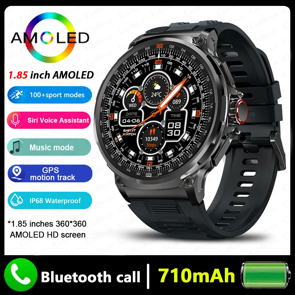 Men's GPS Smart Watch | 1.85" HD AMOLED 710mAh Bluetooth Call Sport Smartwatch for Android & iOS