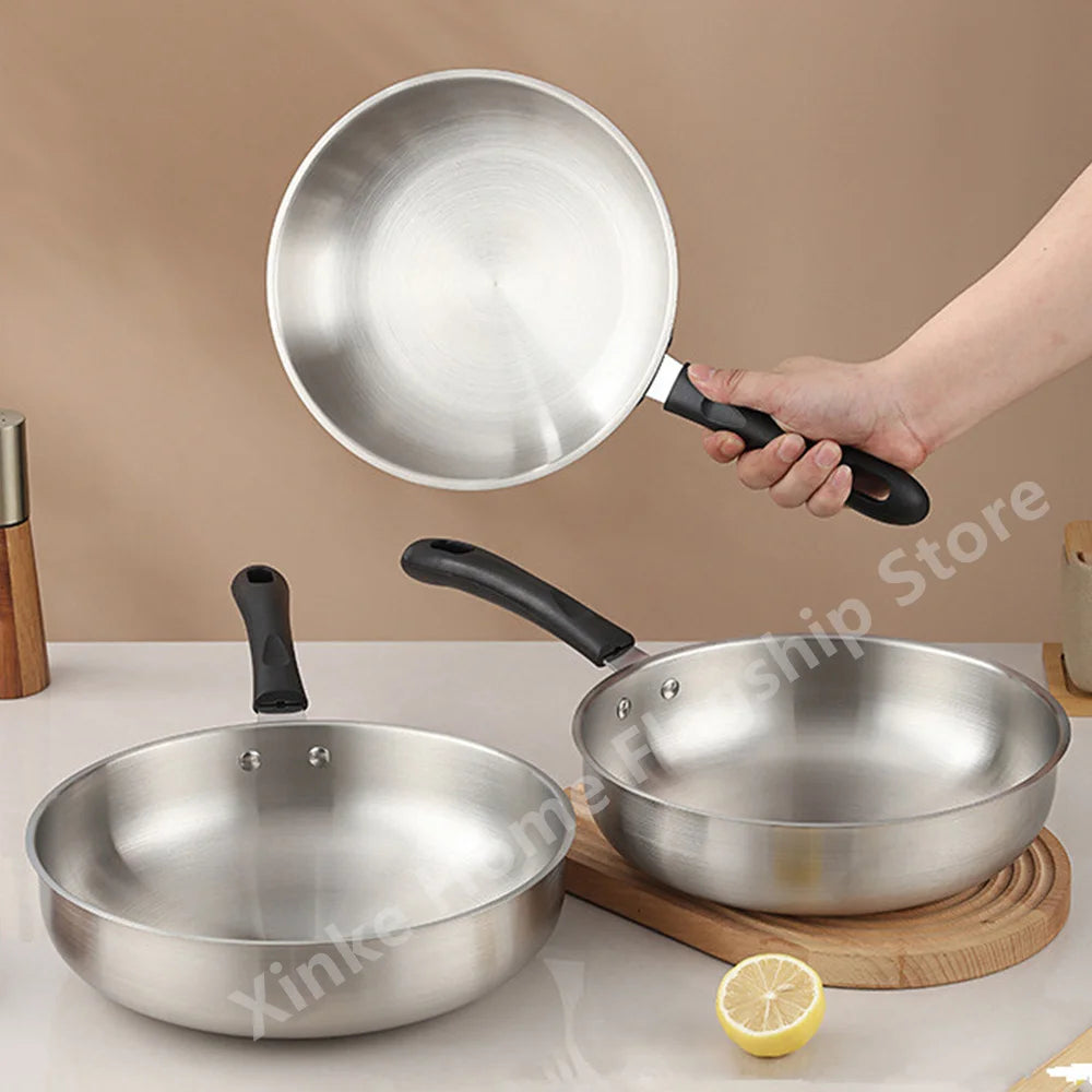 Stainless Steel Wok – Uncoated 24cm & 26cm Frying Pan