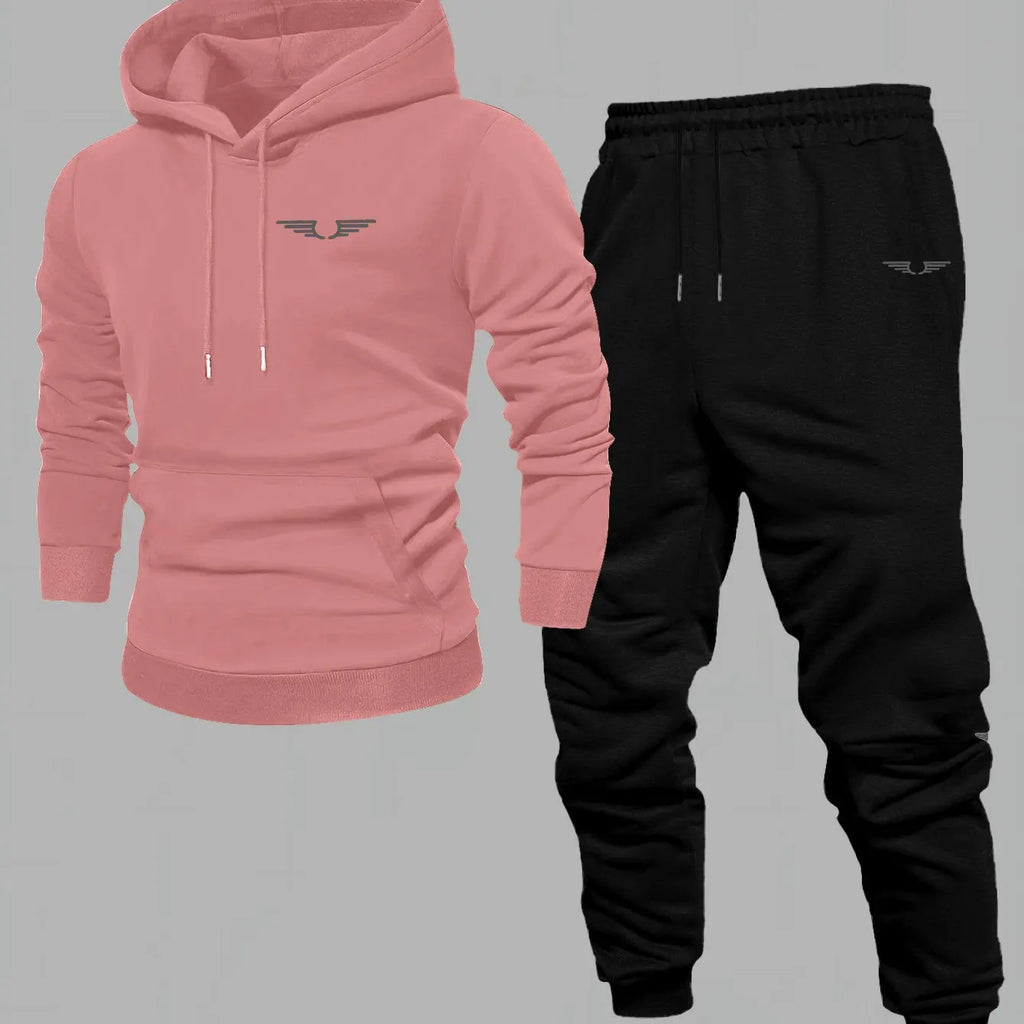 Men's American Streetwear Hooded Sweatshirt – Color Block Long Sleeve Casual Top