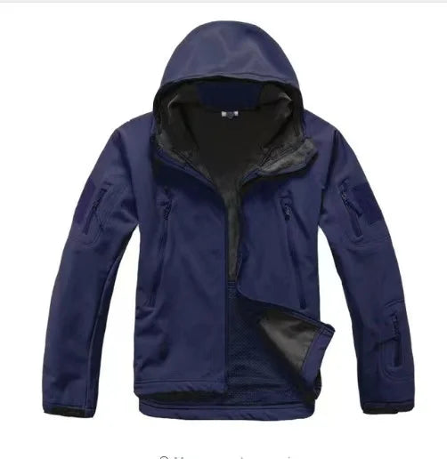 Men's Hooded Softshell Jacket – Multi-Pocket Outdoor Layer