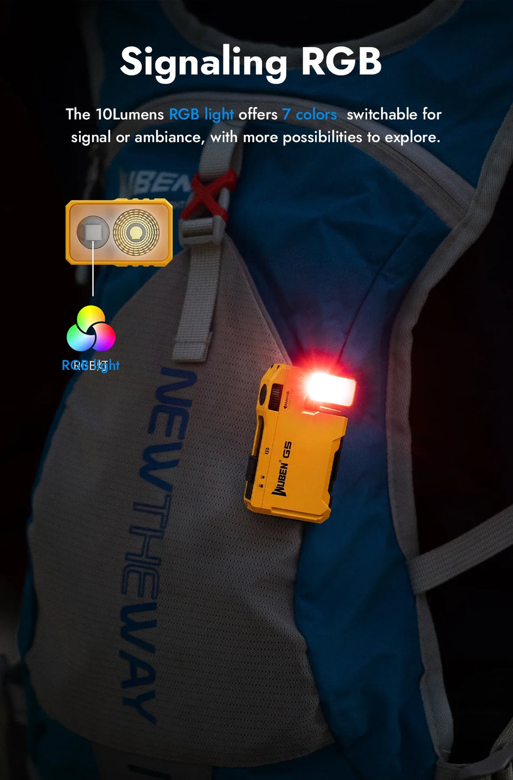 Wuben G5 EDC Pocket Flashlight – 400 Lumens, Dual Light Sources, RGB & USB-C Rechargeable