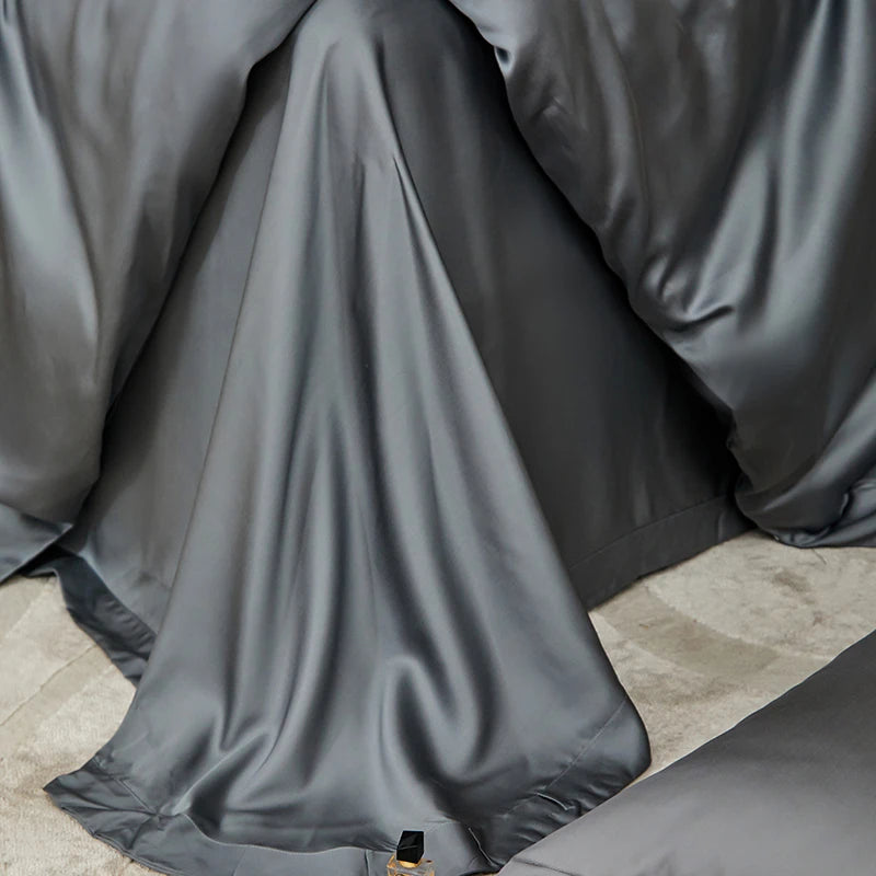 600TC Lyocell Bedding Set – Silky Soft Duvet Cover with Bed Sheet & Pillowcases, 13 Colors & 6 Sizes