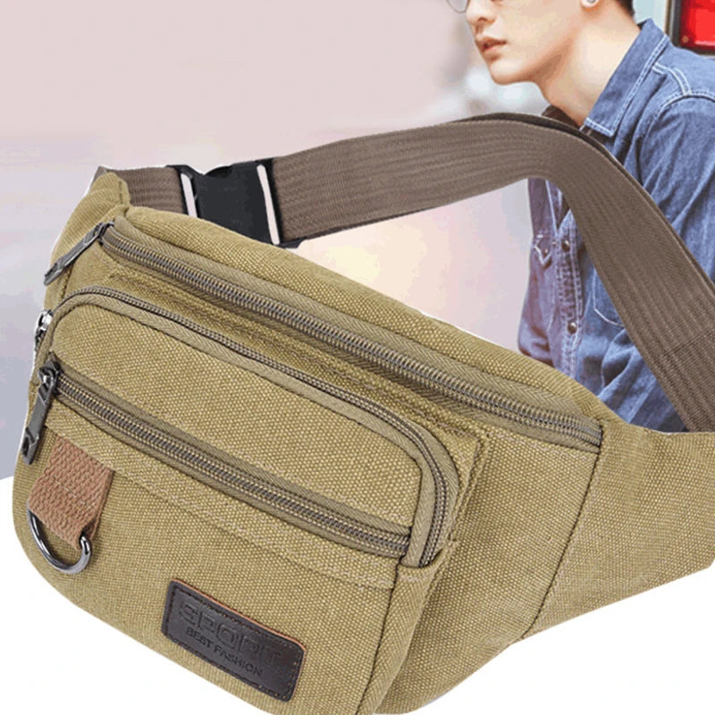 Canvas Waist Bag – Unisex Belt Bag, Bum Bag & Phone Pouch for Travel & Daily Use