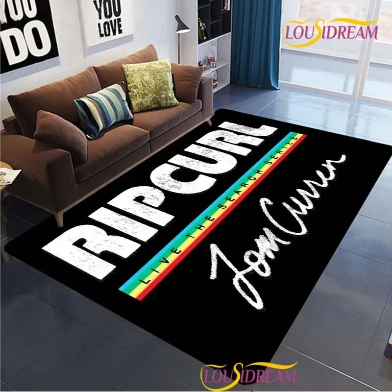 Surf Print Area Rug – Non-Slip Living Room, Bedroom & Kitchen Carpet