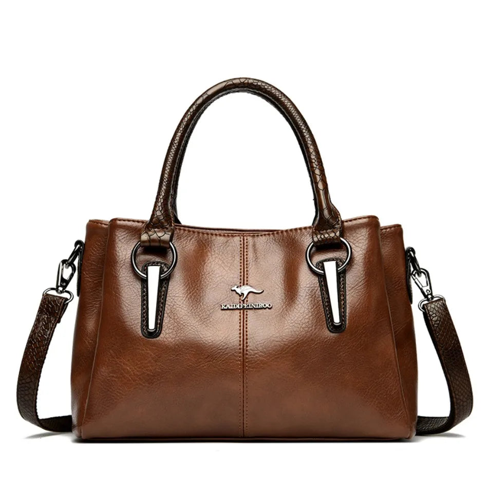 Luxury Soft Leather Large Capacity Tote Crossbody Bag – Elegant Shoulder Handbag for Women