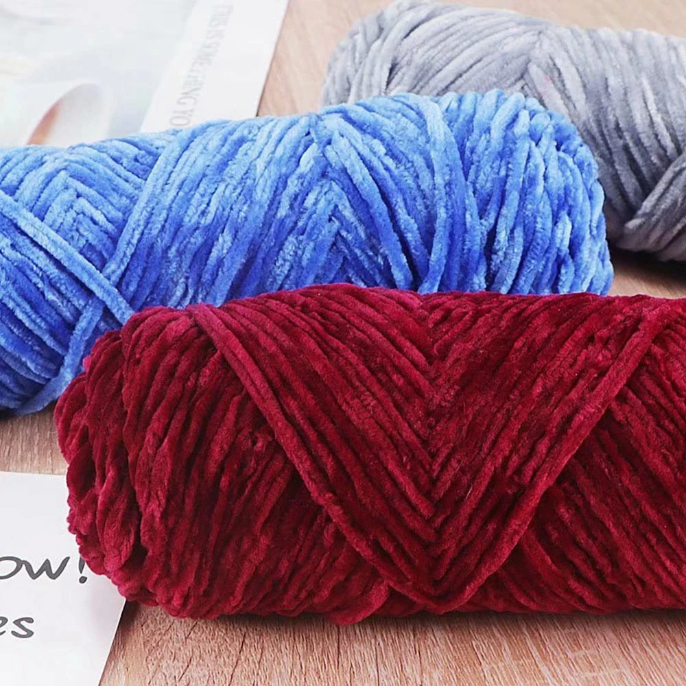 Chenille Soft Velvet Yarn – 95g Blended Knitting Wool for Crochet Scarves, Baby Blankets & Hats