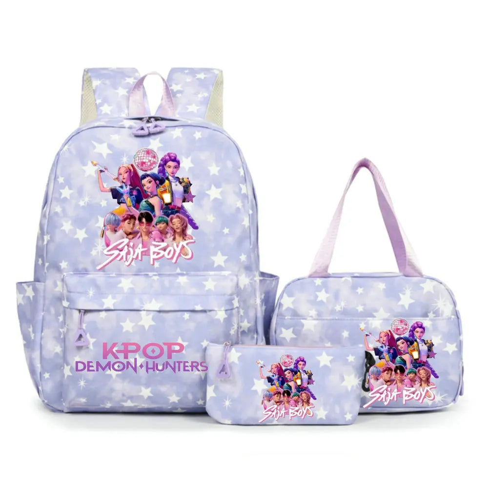 KPop Demon Hunters Nylon Backpack – Campus School & Travel Bag