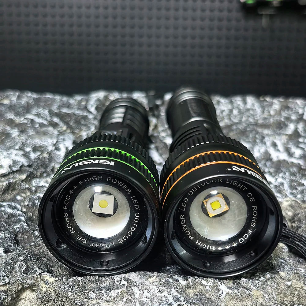 2500 Lumen Long Range LED Flashlight – IPX7 Waterproof, Type-C, 5 Modes, Power Bank Function