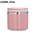 JUSTINLAU 630ml/1000ml Insulated Food Thermal Jar – Stainless Steel Soup Thermos with Bowl Lid, 6–12Hr Hot