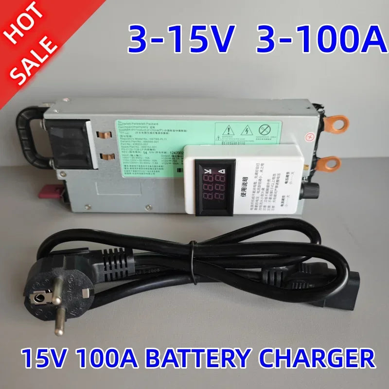 Adjustable 3-15V 3-100A Battery Charger – Lithium Polymer & Lead Acid Universal Charging Station
