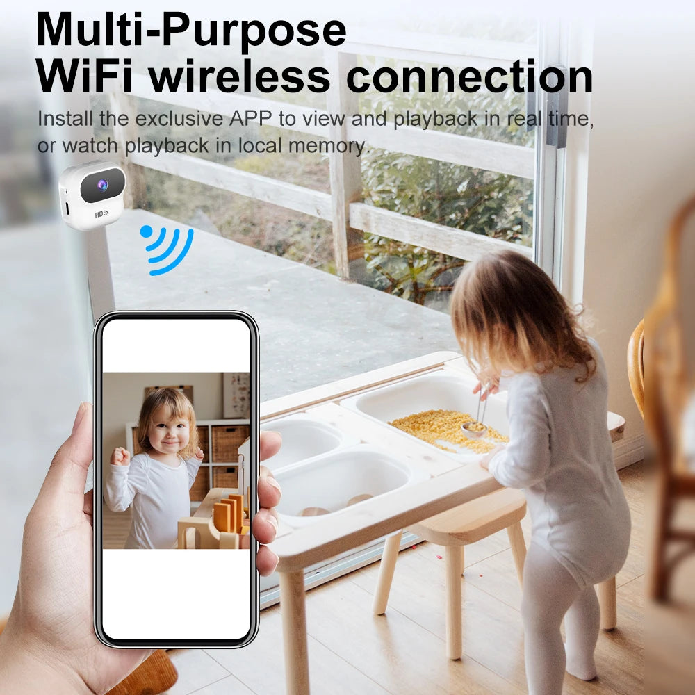 HD Mini WiFi Security Camera – 1080P Motion Tracking Smart Home Surveillance