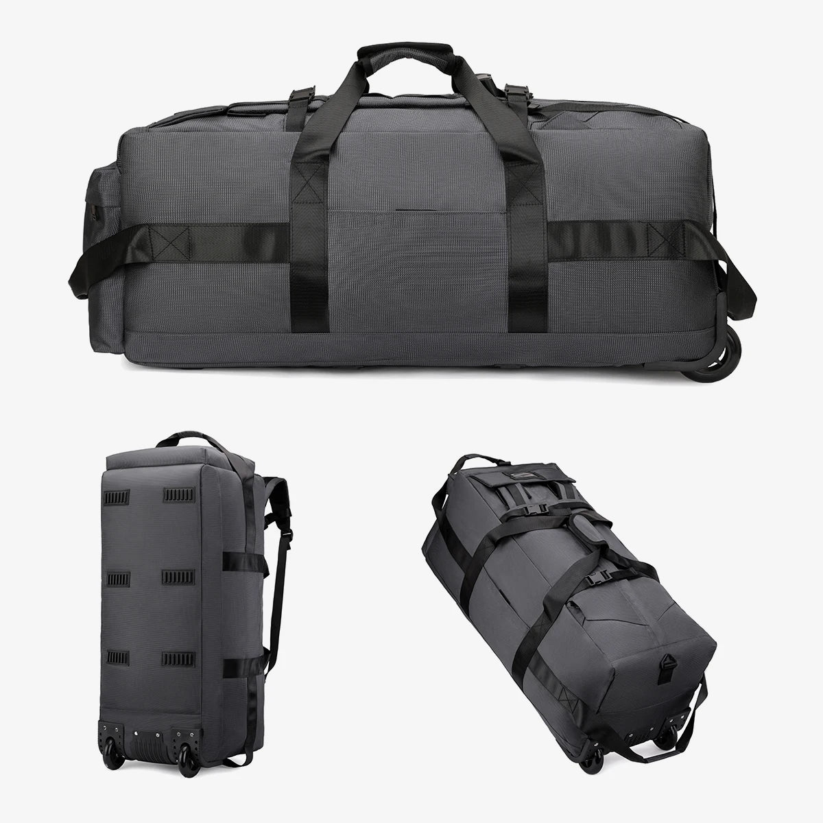 Large Capacity Unisex Rolling Duffel Travel Bag