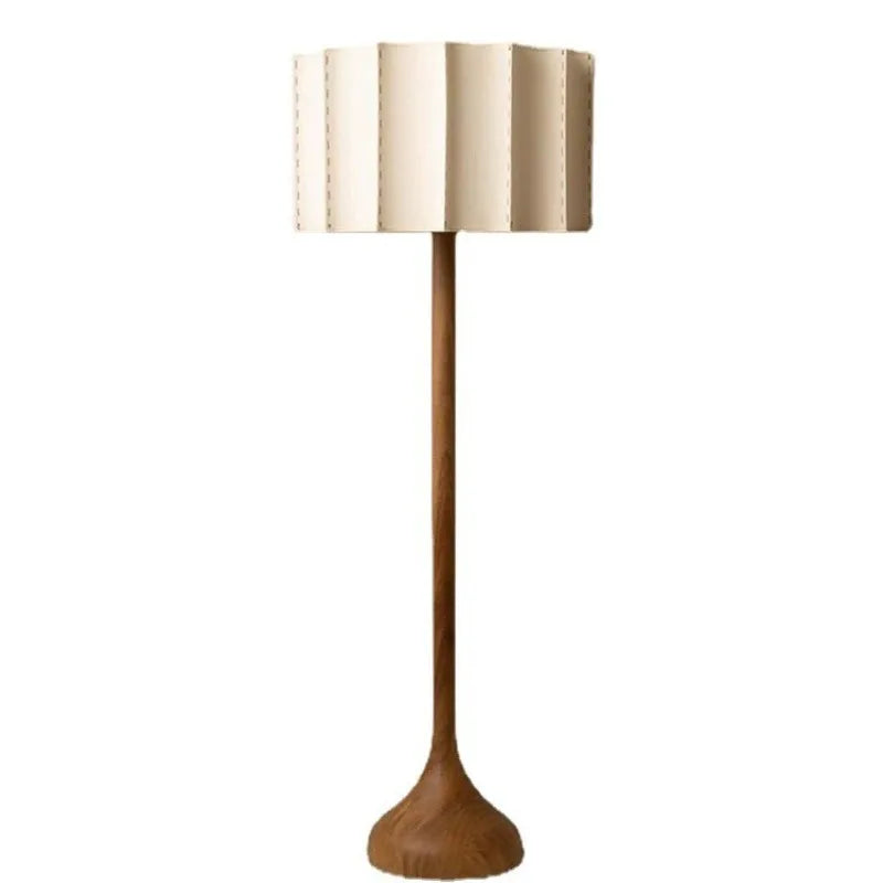 Wood Base Lamp – Pleated Fabric Table & Floor