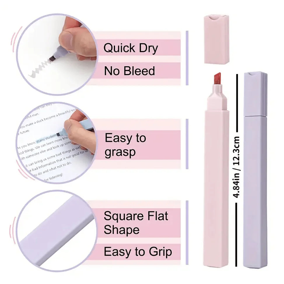 Aesthetic Soft-Tip Highlighters, 12 or 20 Colors