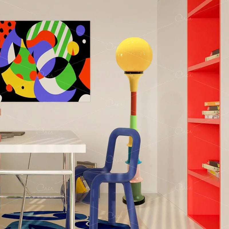 Colorful Floor Lamp – Memphis-Inspired Globe Design