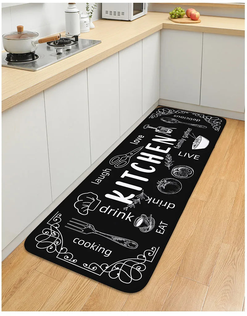 Non-Slip Absorbent Kitchen & Bathroom Floor Mat – Washable, Rubber Backing, PVC-Free, BPA-Free, 5 Sizes