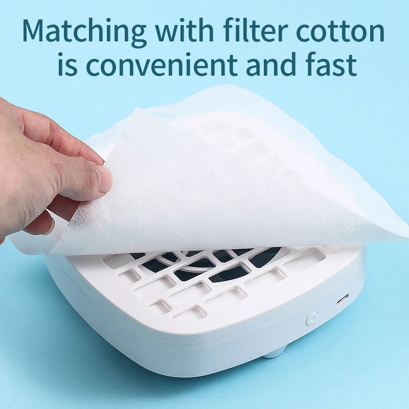 Mini Nail Dust Collector Extractor Fan – USB Powered Manicure Vacuum with Paper Filter
